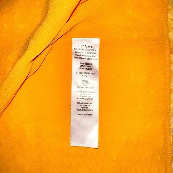 NWOT Frame Draped Halter Yellow Orange Silk Sleeveless Top MEDIUM - Picture 5 of 9